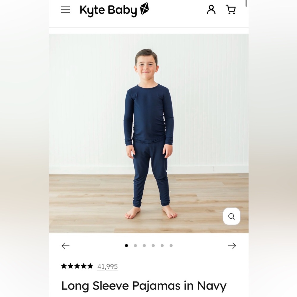 Kyte BABY 2T Navy Long Sleeve Sleepwear Toddler PJ Pajamas